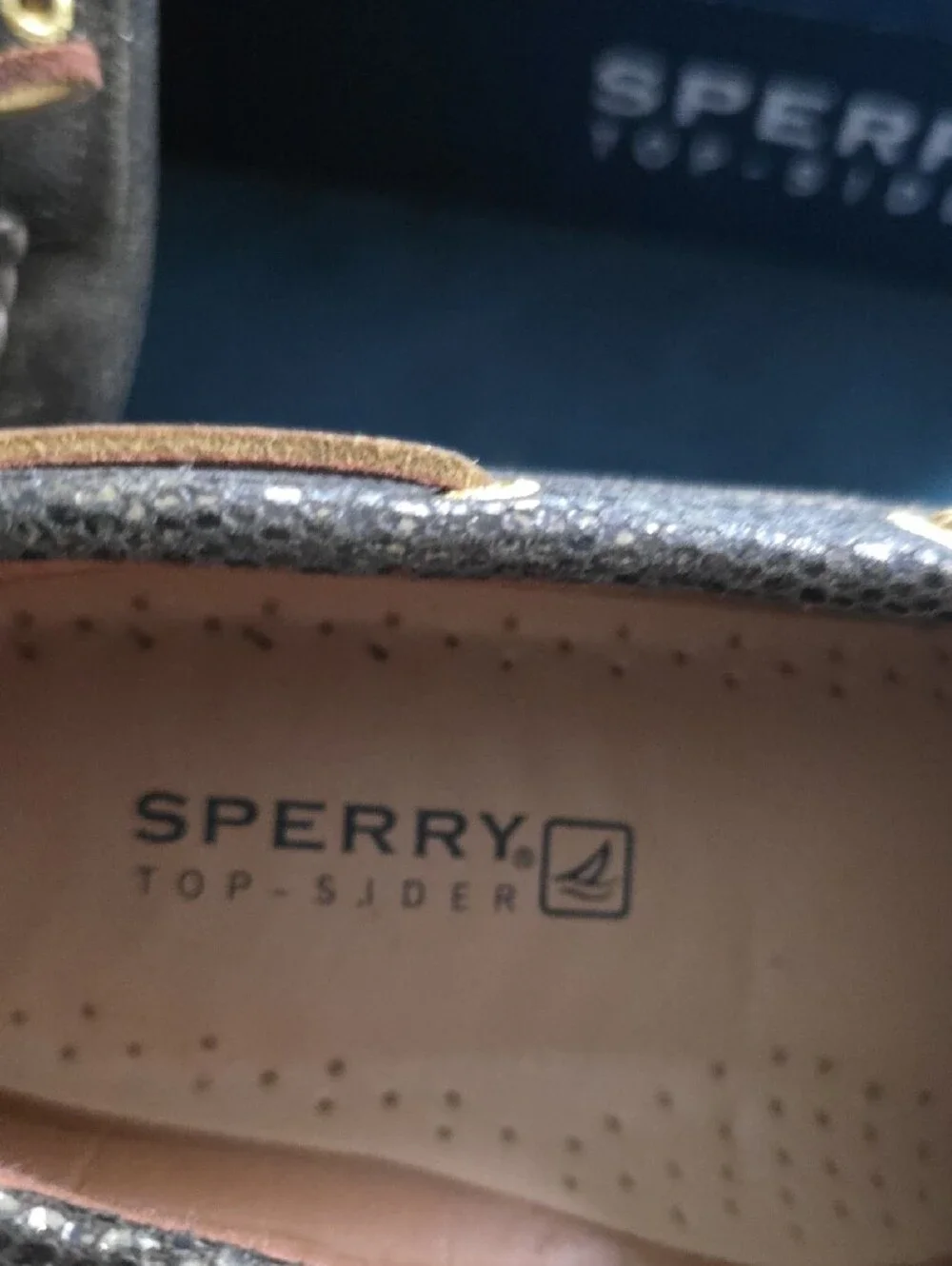 Sperry Brown/Gold Canvas and Tan Leather Lace Boat Shoes